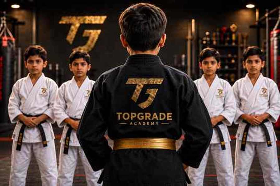 A senior student leading the class