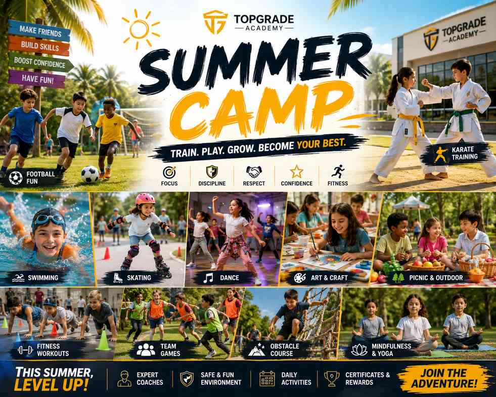 Students training outdoors at summer camp