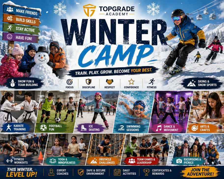 Students training indoors at winter camp